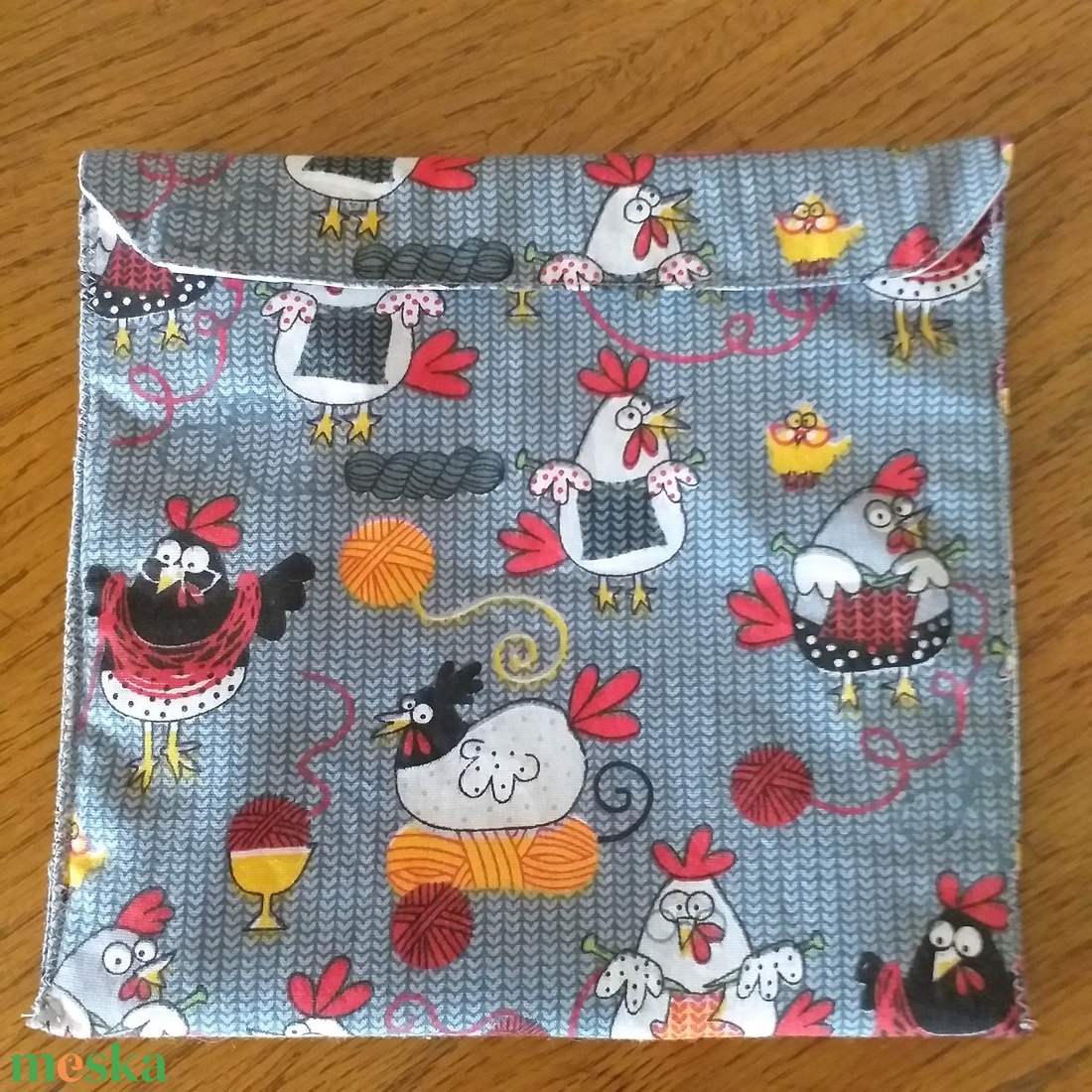 Tyúkocskás uzsonnás tasak, snackbag, újratasak - táska & tok - uzsonna- & ebéd tartó - szendvics csomagoló - Meska.hu