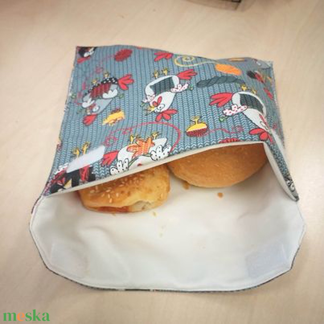 Tyúkocskás uzsonnás tasak, snackbag, újratasak - táska & tok - uzsonna- & ebéd tartó - szendvics csomagoló - Meska.hu