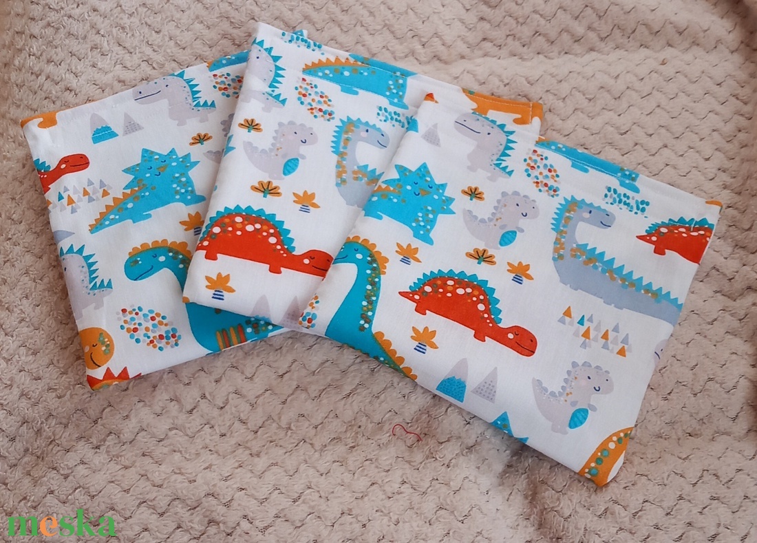 Dínós uzsonnás tasak, snackbag, újratasak - táska & tok - uzsonna- & ebéd tartó - szendvics csomagoló - Meska.hu