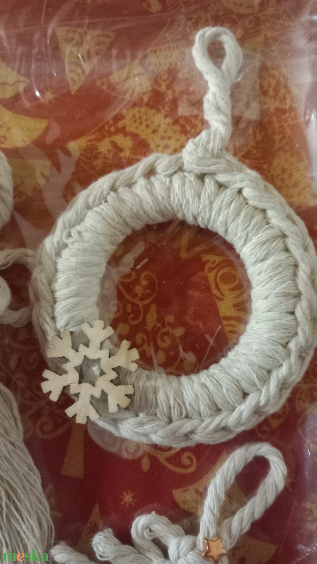 Makramé karacsonyfadíszek ( angyalka, karika és karacsonyfa) - karácsony - karácsonyi lakásdekoráció - karácsonyfadíszek - Meska.hu