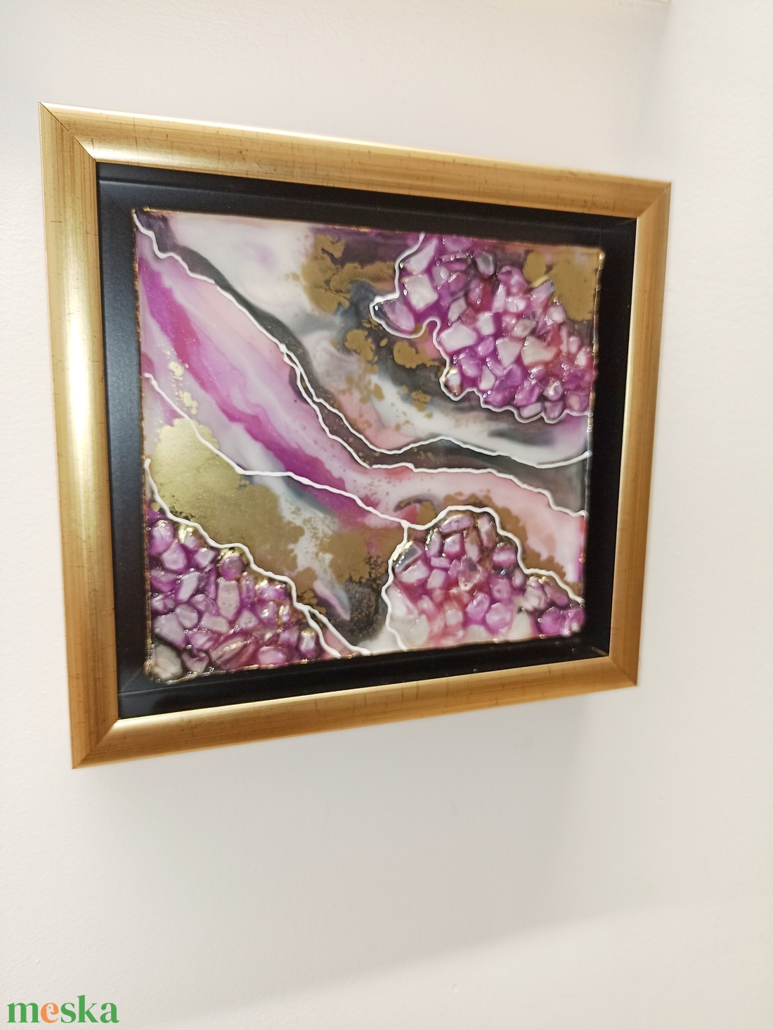 Epoxy geoda - művészet - festmény - üvegfestmény - Meska.hu