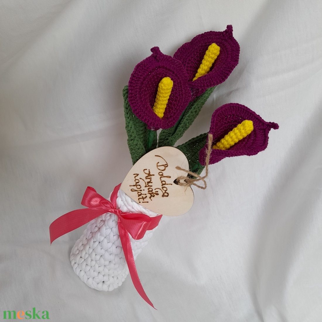 Horgolt tulipán, kála, horgolt várában  - otthon & életmód - dekoráció - Meska.hu