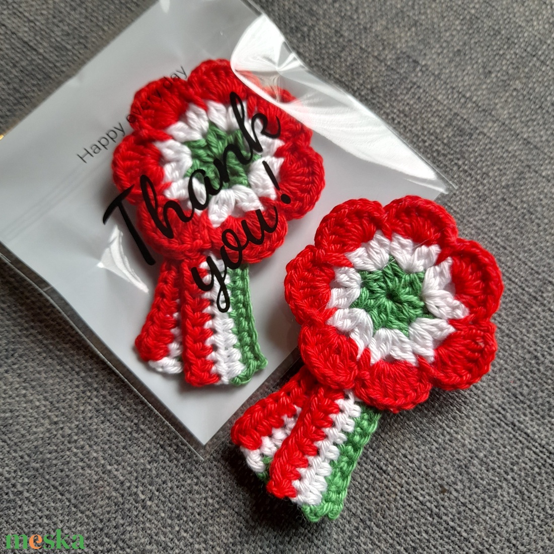 Horgolt kokárda - ékszer - kitűző és bross - Meska.hu