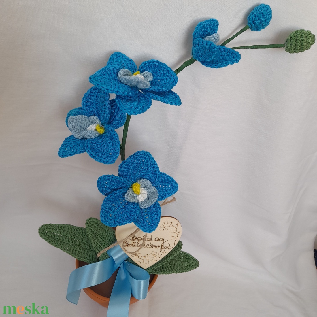 Horgolt Orchidea - otthon & életmód - virágdekoráció - virágok - virágcsokor - Meska.hu