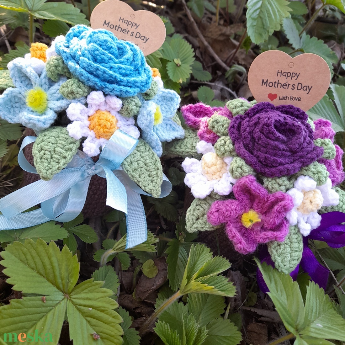 Horgolt virágbox - otthon & életmód - virágdekoráció - virágok - virágcsokor - Meska.hu