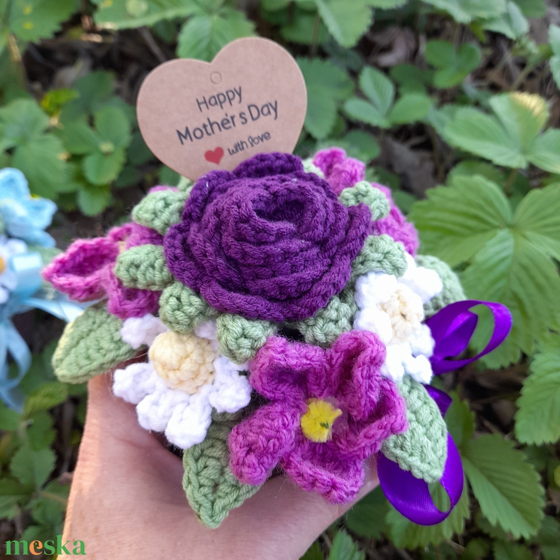 Horgolt virágbox - otthon & életmód - virágdekoráció - virágok - virágcsokor - Meska.hu