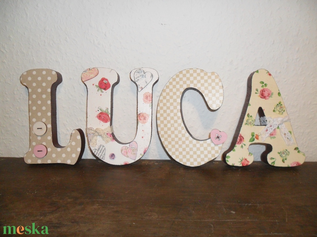 Egyedi, fából készült név! LUCA! - otthon & lakás - dekoráció - fali és függő dekoráció - betű & név - Meska.hu