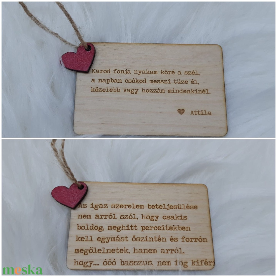 Vicces, romantikus Valentin napi ajándékkártya fából! - esküvő - dekoráció - Meska.hu
