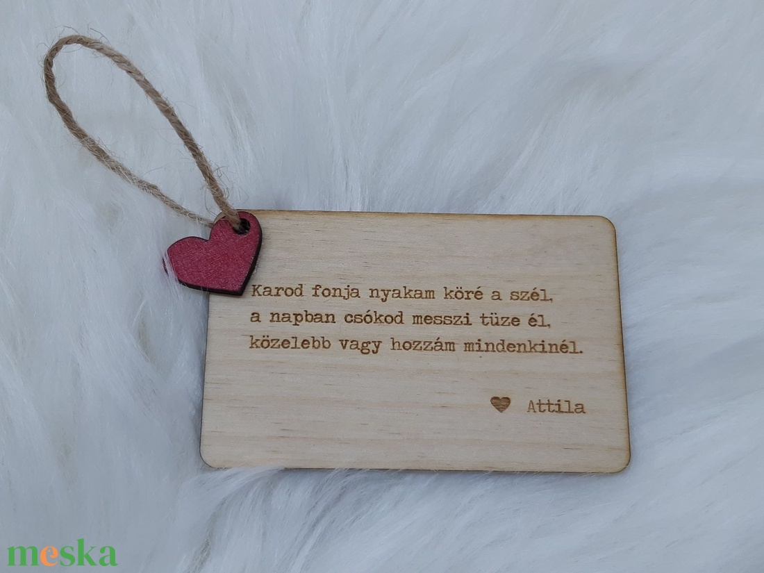 Vicces, romantikus Valentin napi ajándékkártya fából! - esküvő - dekoráció - Meska.hu