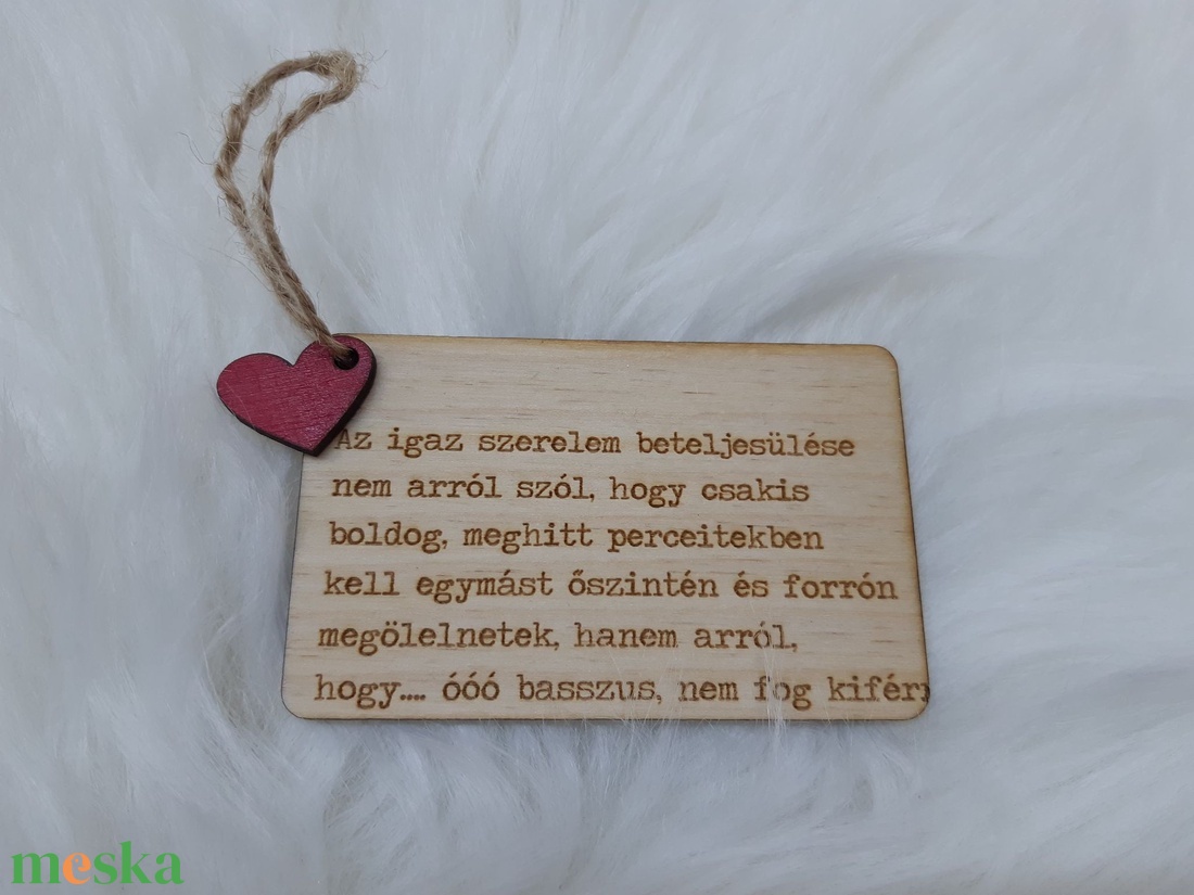 Vicces, romantikus Valentin napi ajándékkártya fából! - esküvő - dekoráció - Meska.hu