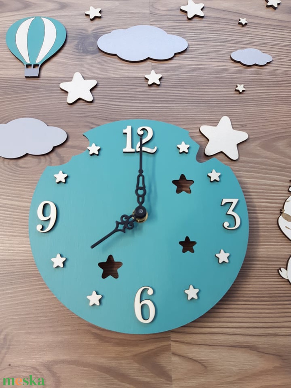 ÚJDONSÁG!!! Csodás babaszoba dekoráció kisfiúknak, macis figurával, órával! - otthon & életmód - dekoráció - fali és függő dekoráció - falióra & óra - Meska.hu