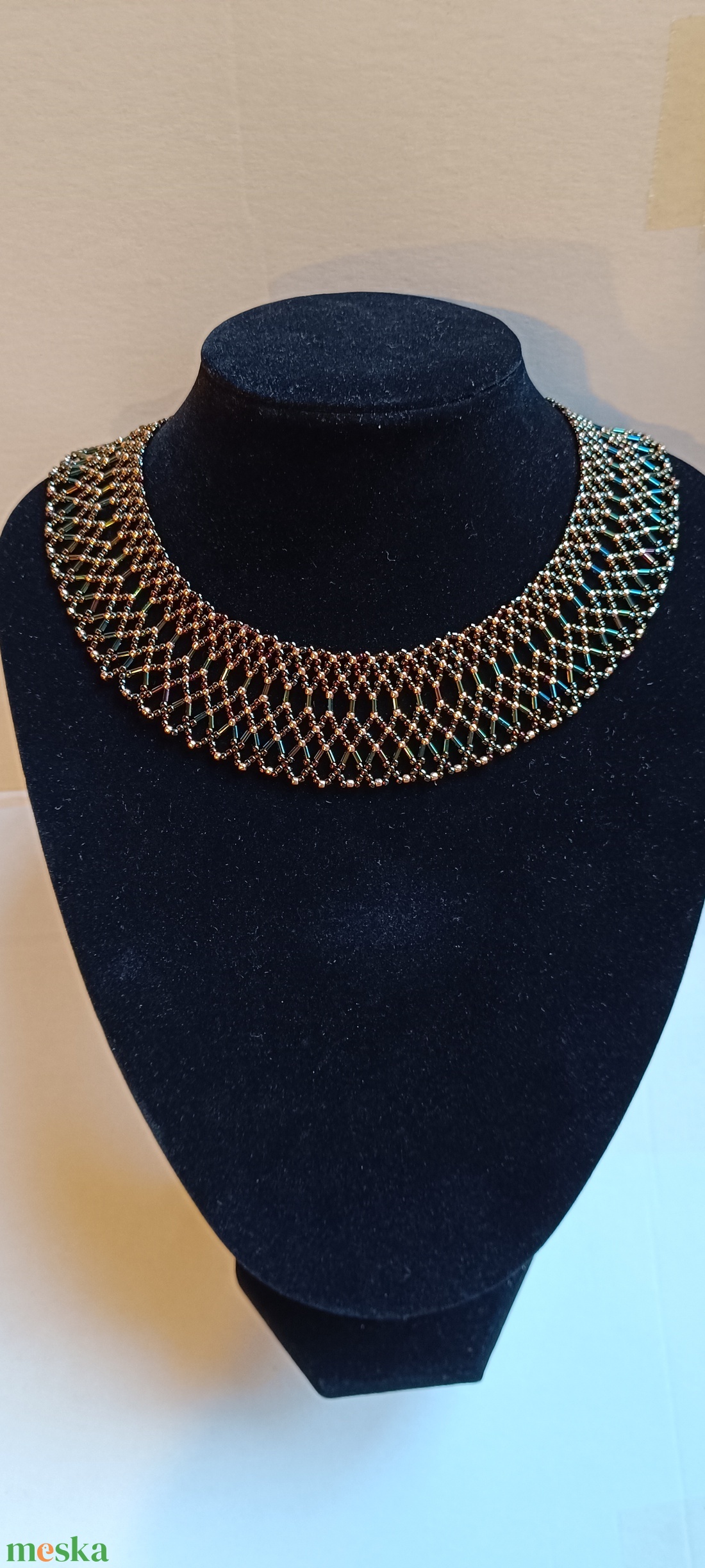 Gyöngygallér japán üveggyöngyből - ékszer - nyaklánc - gyöngyös nyaklánc - Meska.hu