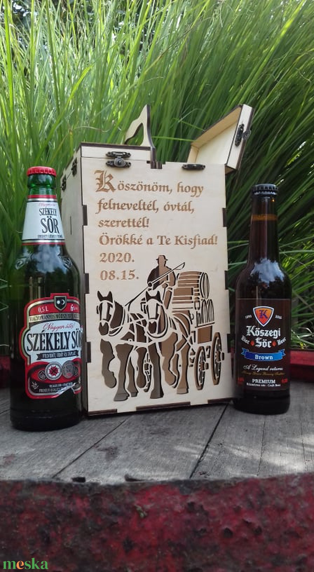 Szülőköszöntő: egyedi sörtartó fából - otthon & életmód - konyhafelszerelés, tálalás - italos kellékek - sörtartó - Meska.hu