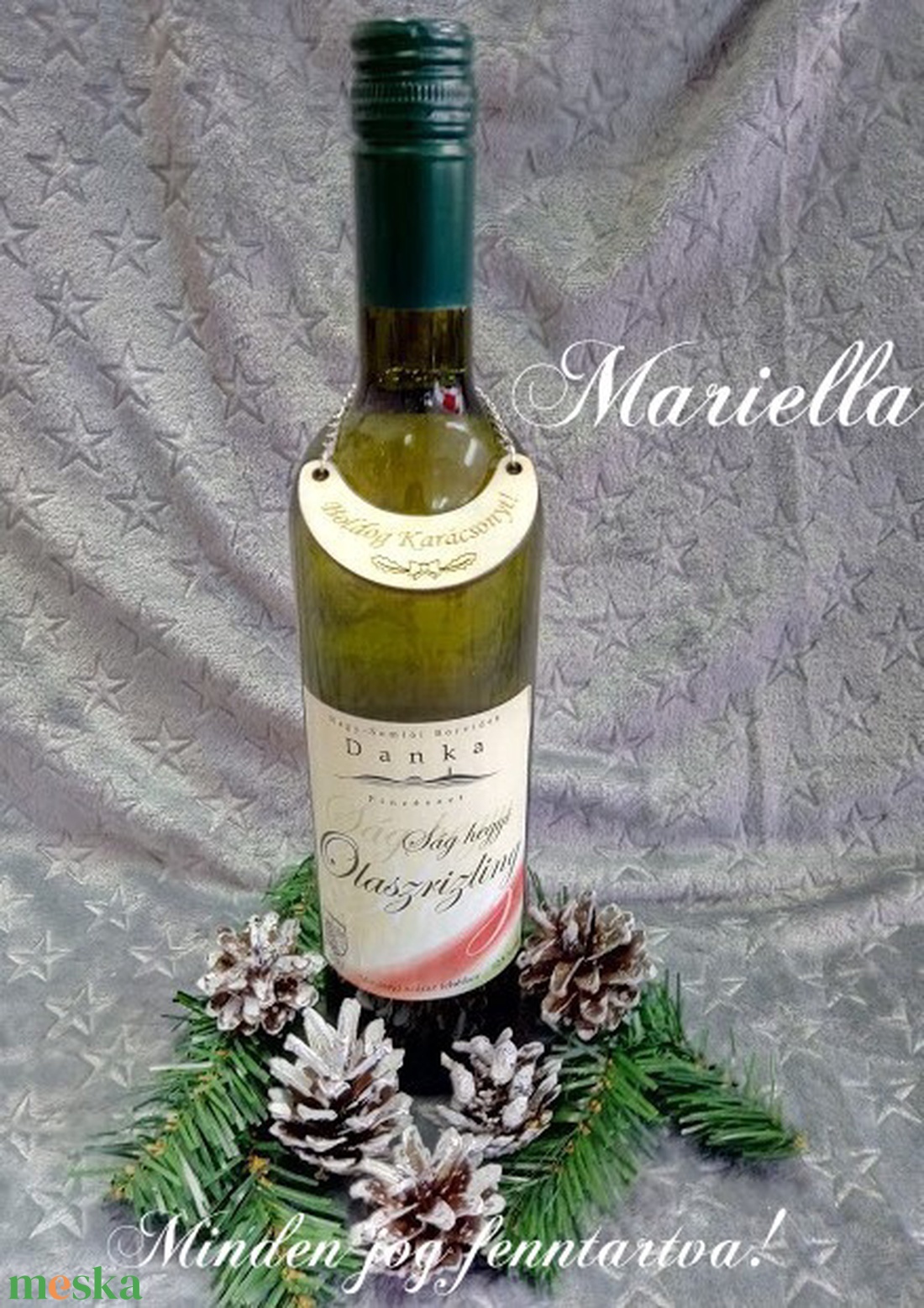 Egyedi italos ajándékkísérő - karácsony - karácsonyi ajándékozás - karácsonyi képeslap, üdvözlőlap, ajándékkísérő - Meska.hu