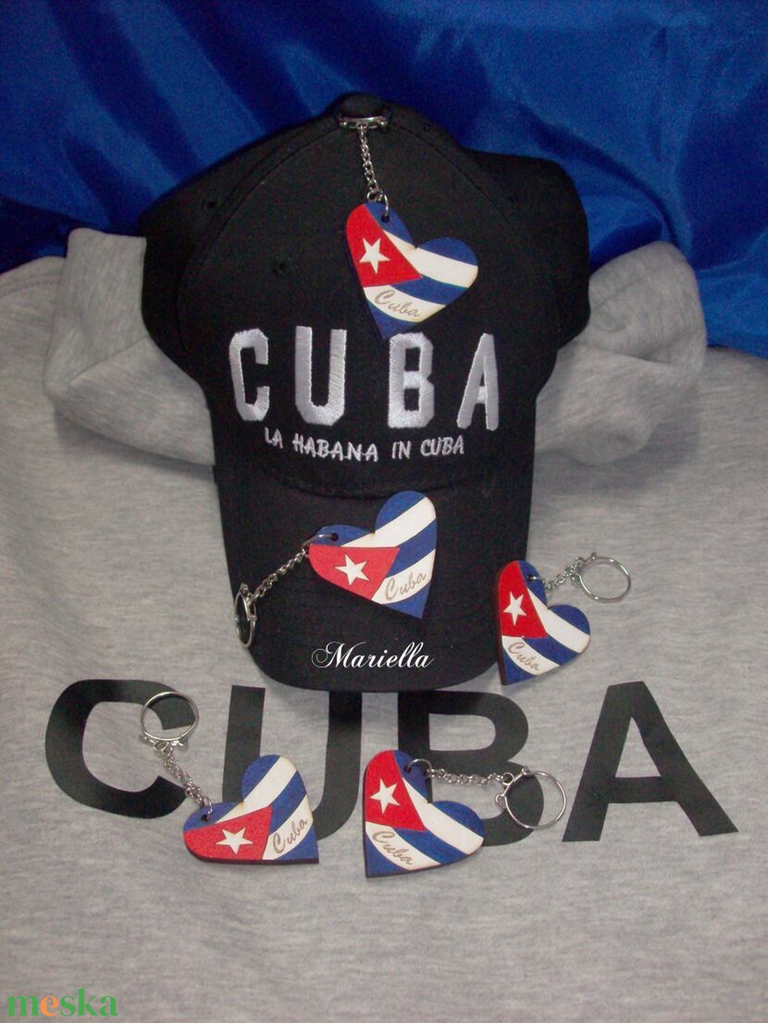 Salsa: Cuba, Kuba kulcstartó, kézzel festett  - táska & tok - kulcstartó & táskadísz - kulcstartó - Meska.hu
