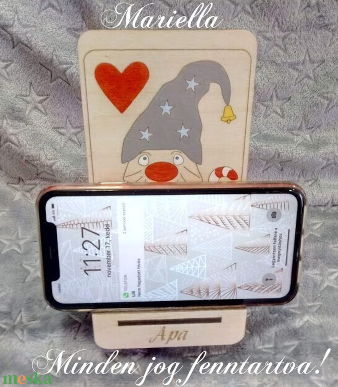 Manós, kézzel festett telefontartó - táska & tok - ebook & tablet tok - Meska.hu