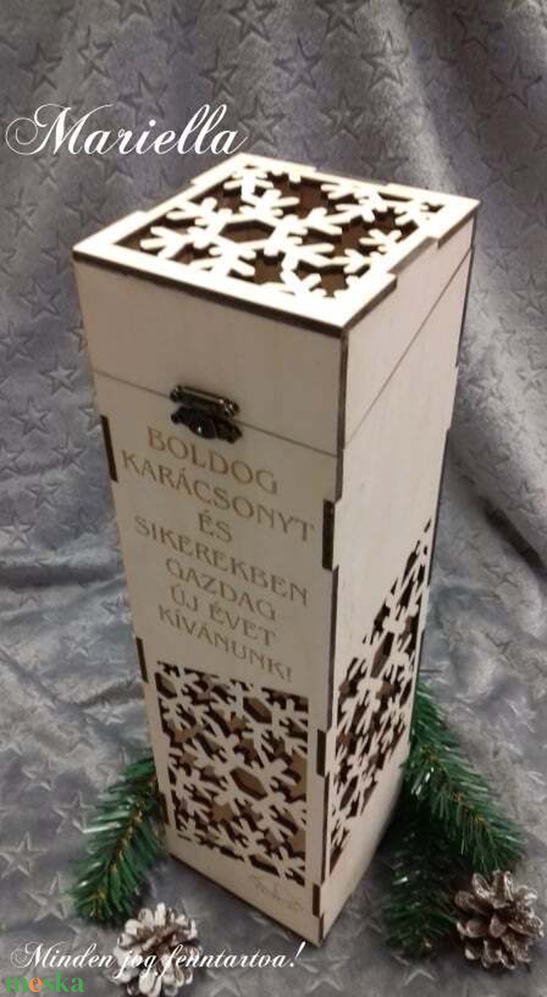 Áttört mintás italtartó Karácsonyi, Új évi köszöntő - karácsony - karácsonyi ajándékozás - karácsonyi ajándékcsomagolás - Meska.hu