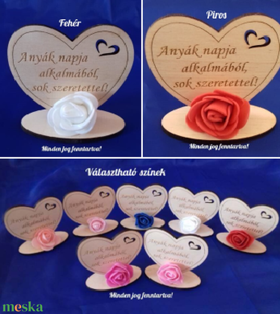 Anyák napra: rózsás szív áttört mintával - otthon & életmód - dekoráció - Meska.hu