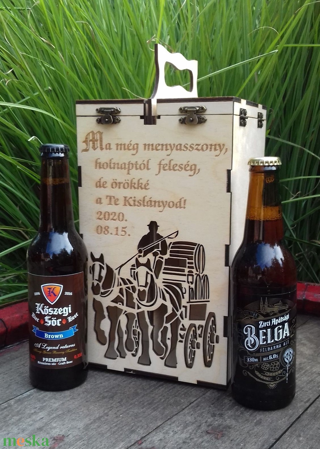 Szülőköszöntő: egyedi sörtartó fából - otthon & életmód - konyhafelszerelés, tálalás - italos kellékek - sörtartó - Meska.hu