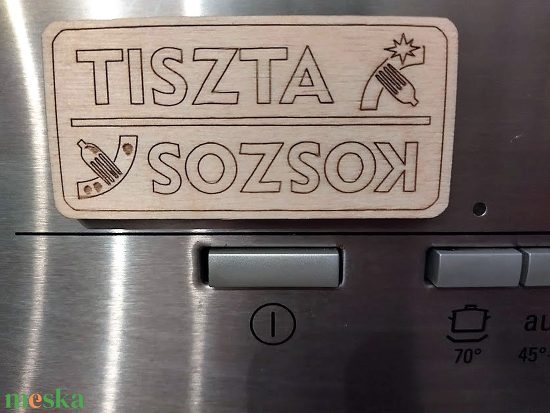 Mosogatógép jelölő mágnes : tiszta-koszos - otthon & életmód - konyhafelszerelés, tálalás - konyhai dekoráció - hűtőmágnes - Meska.hu