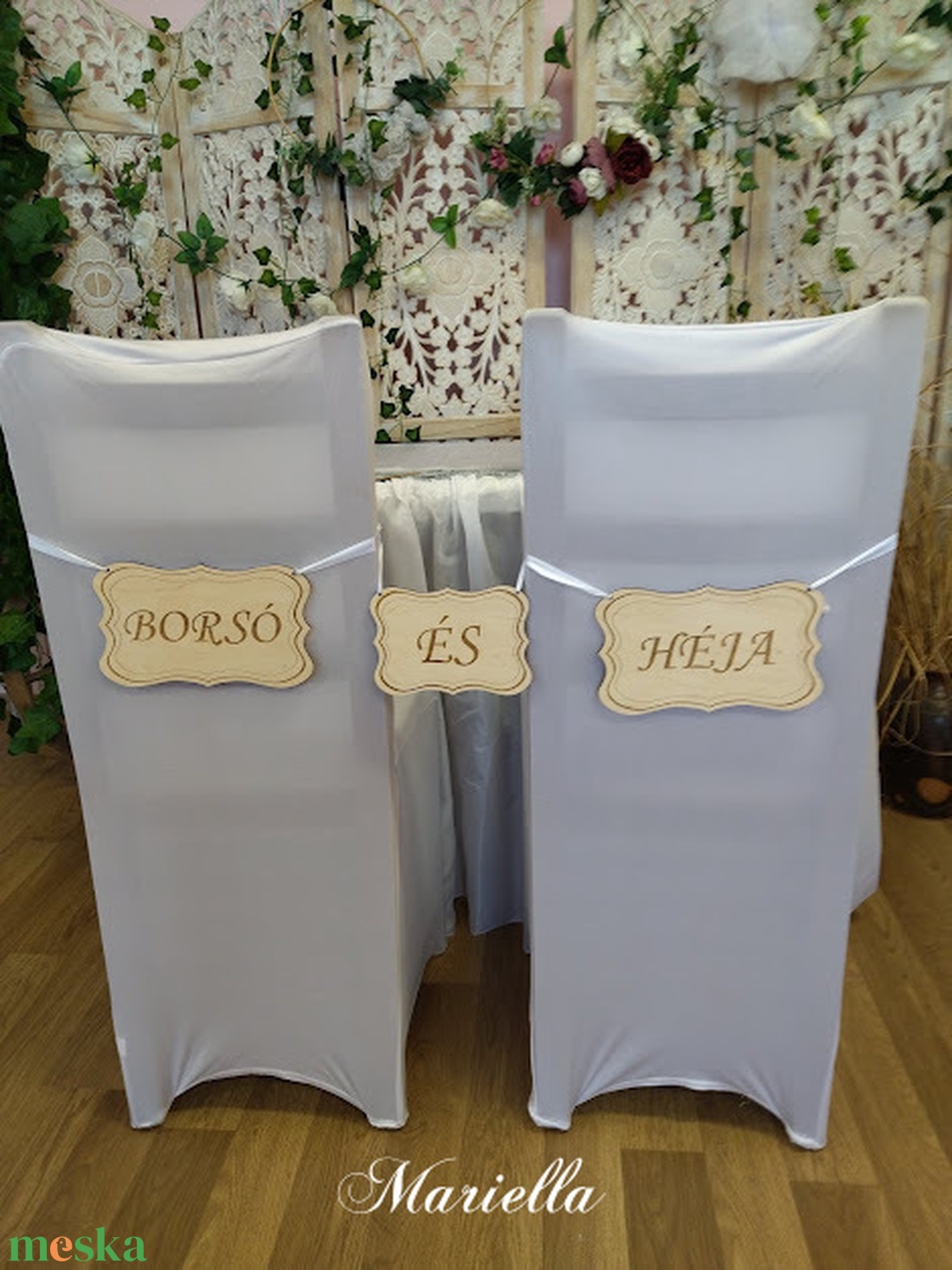 Borsó és Héja széktábla esküvőre - esküvő - dekoráció - tábla & jelzés - Meska.hu Borsó és Héja széktábla esküvőre - esküvő - dekoráció - tábla & jelzés - Meska.hu