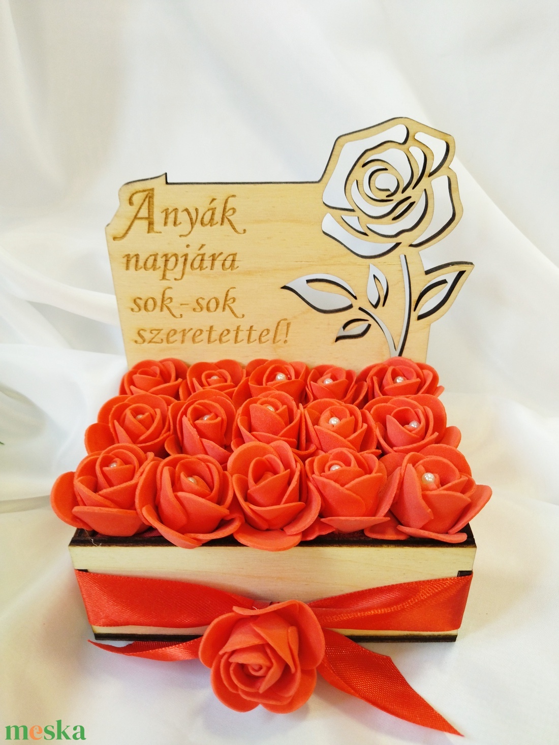Anyák Napja- gravírozott rózsabox, piros  - otthon & életmód - dekoráció - Meska.hu