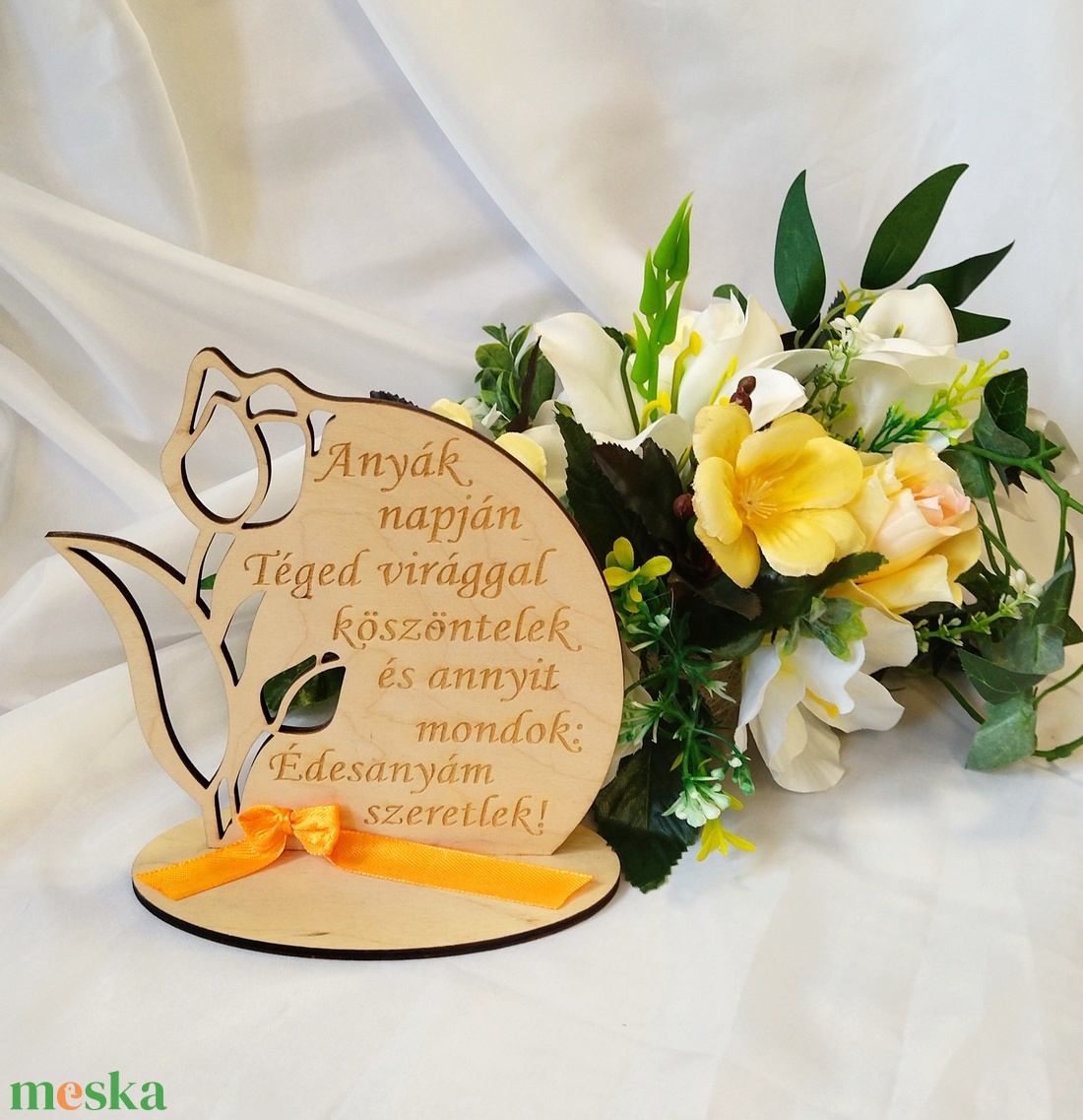 Anyák Napja- gravírozott tulipán, narancs  - otthon & életmód - dekoráció - Meska.hu