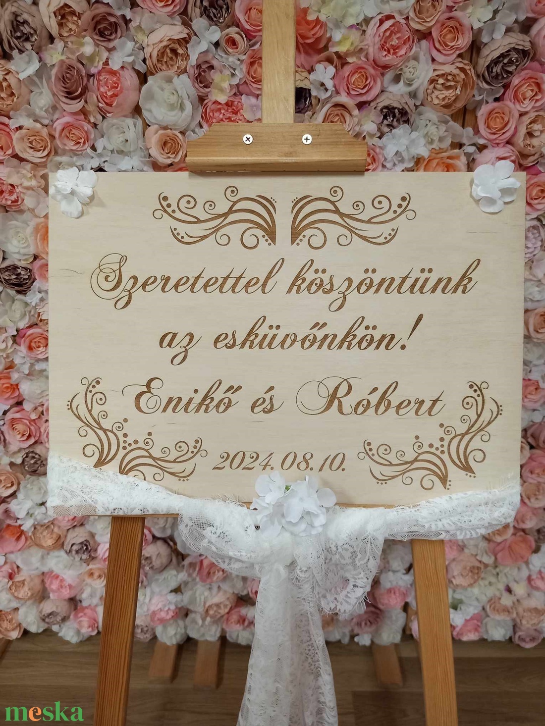 Esküvői köszöntőtábla, vendégköszöntő - esküvő - dekoráció - tábla & jelzés - Meska.hu