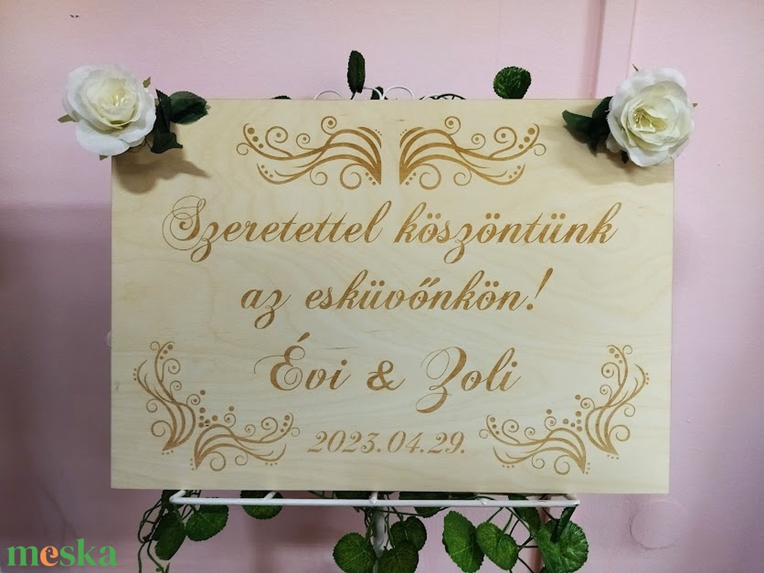 Esküvői köszöntőtábla, vendégköszöntő - esküvő - dekoráció - tábla & jelzés - Meska.hu
