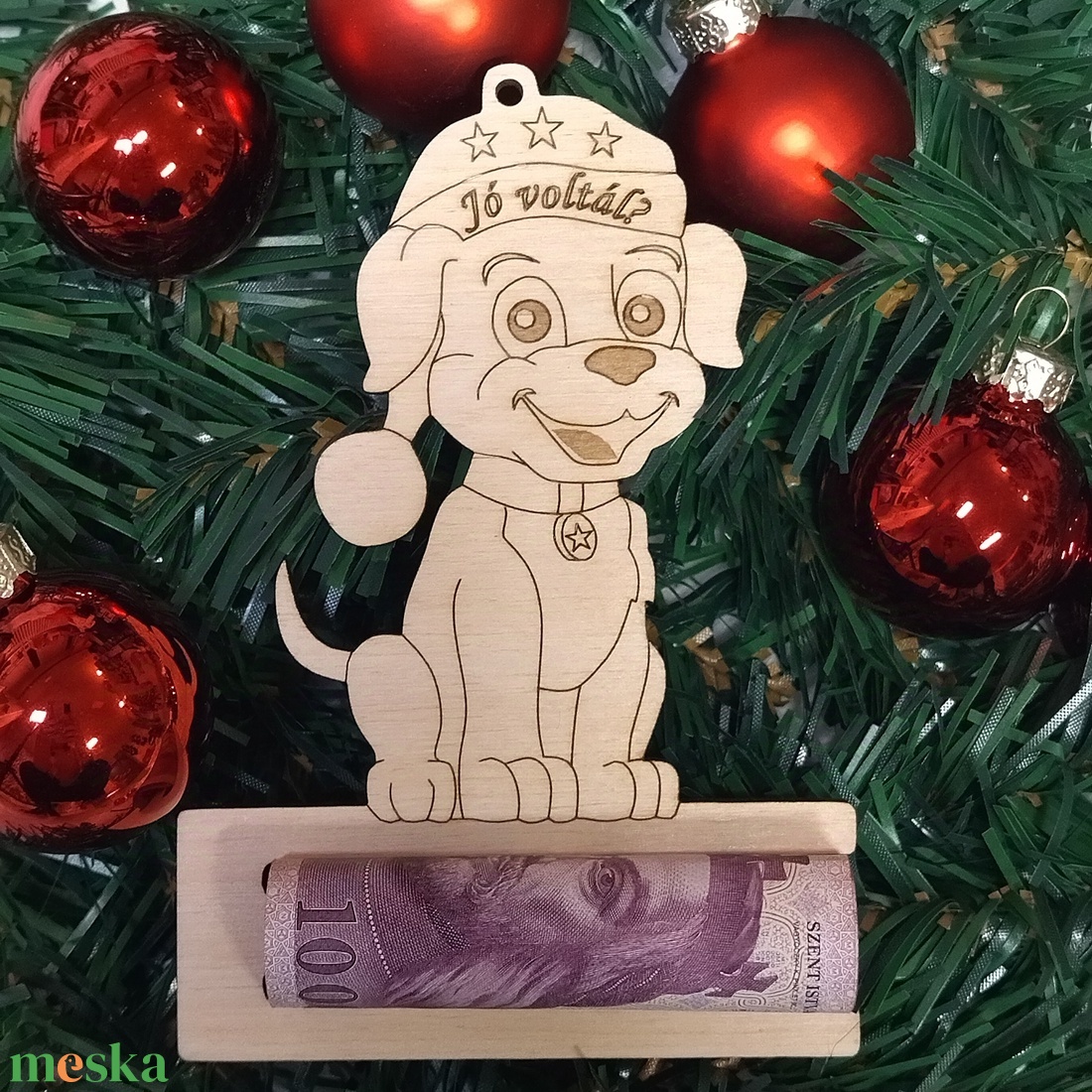 Karácsonyi pénzátadó karácsonyfadísz kutyus  - karácsony - karácsonyi lakásdekoráció - karácsonyfadíszek - Meska.hu