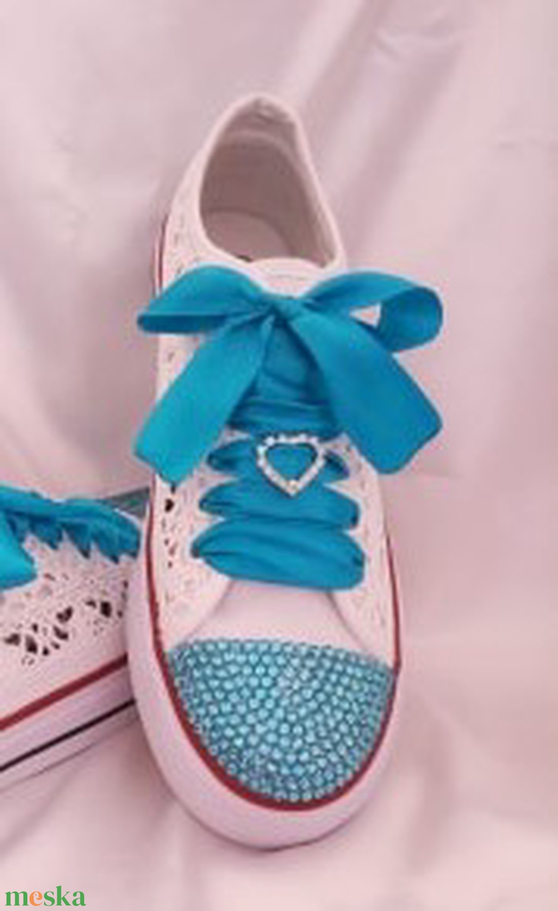 Cipődísz: strasszos szív, charm - esküvő - cipő és cipőklipsz - Meska.hu