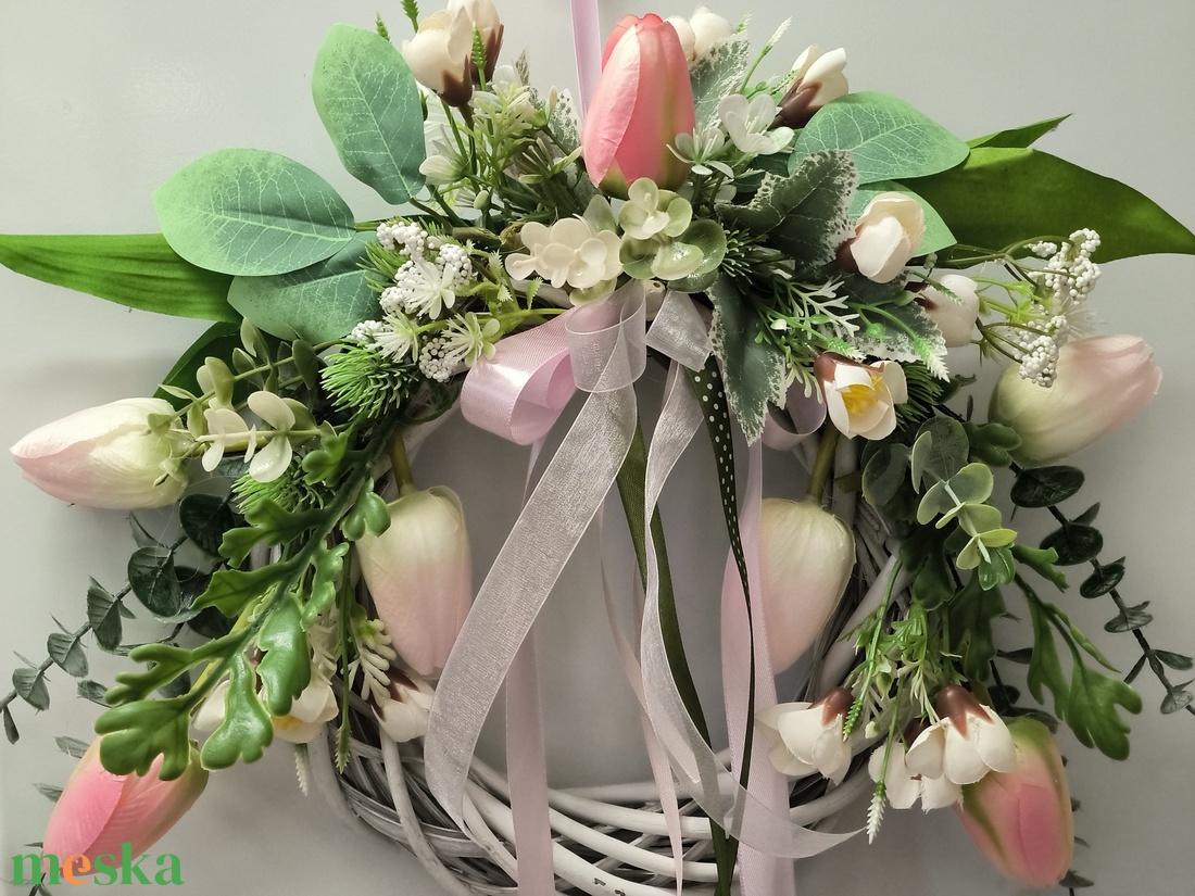 Tulipános kopogtató  - otthon & életmód - dekoráció - ajtó- és ablak dekoráció - ajtódísz & kopogtató - Meska.hu
