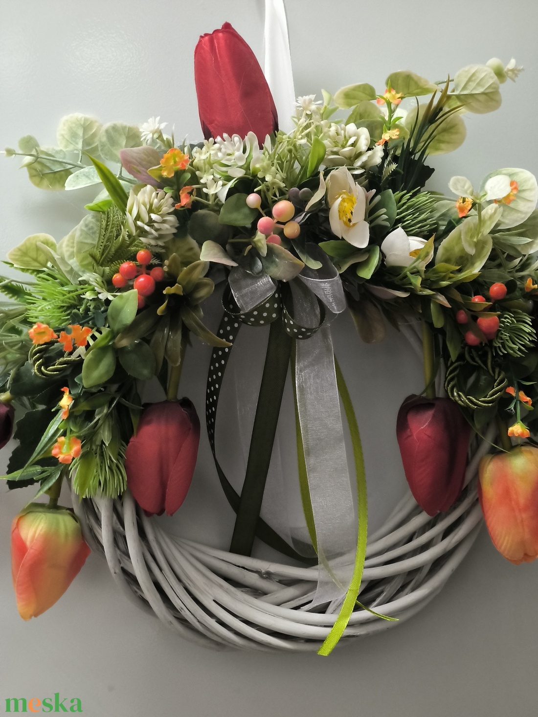 Tulipános kopogtató - otthon & életmód - dekoráció - virágdísz és tartó - koszorú - Meska.hu Tulipános kopogtató - otthon & életmód - dekoráció - virágdísz és tartó - koszorú - Meska.hu