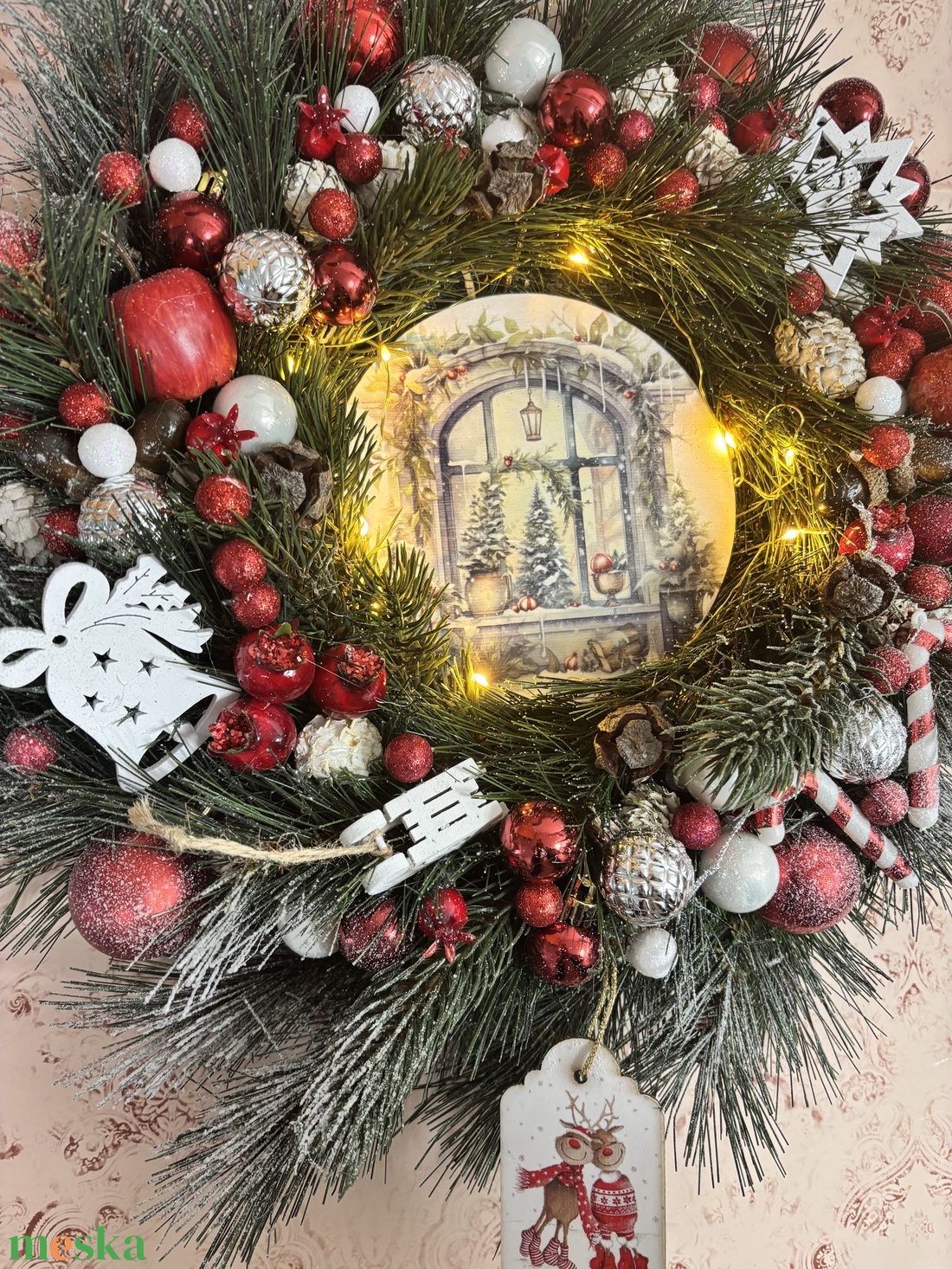 Karácsonyi kopogtató  - karácsony - adventi díszek - adventi ajtódísz - Meska.hu