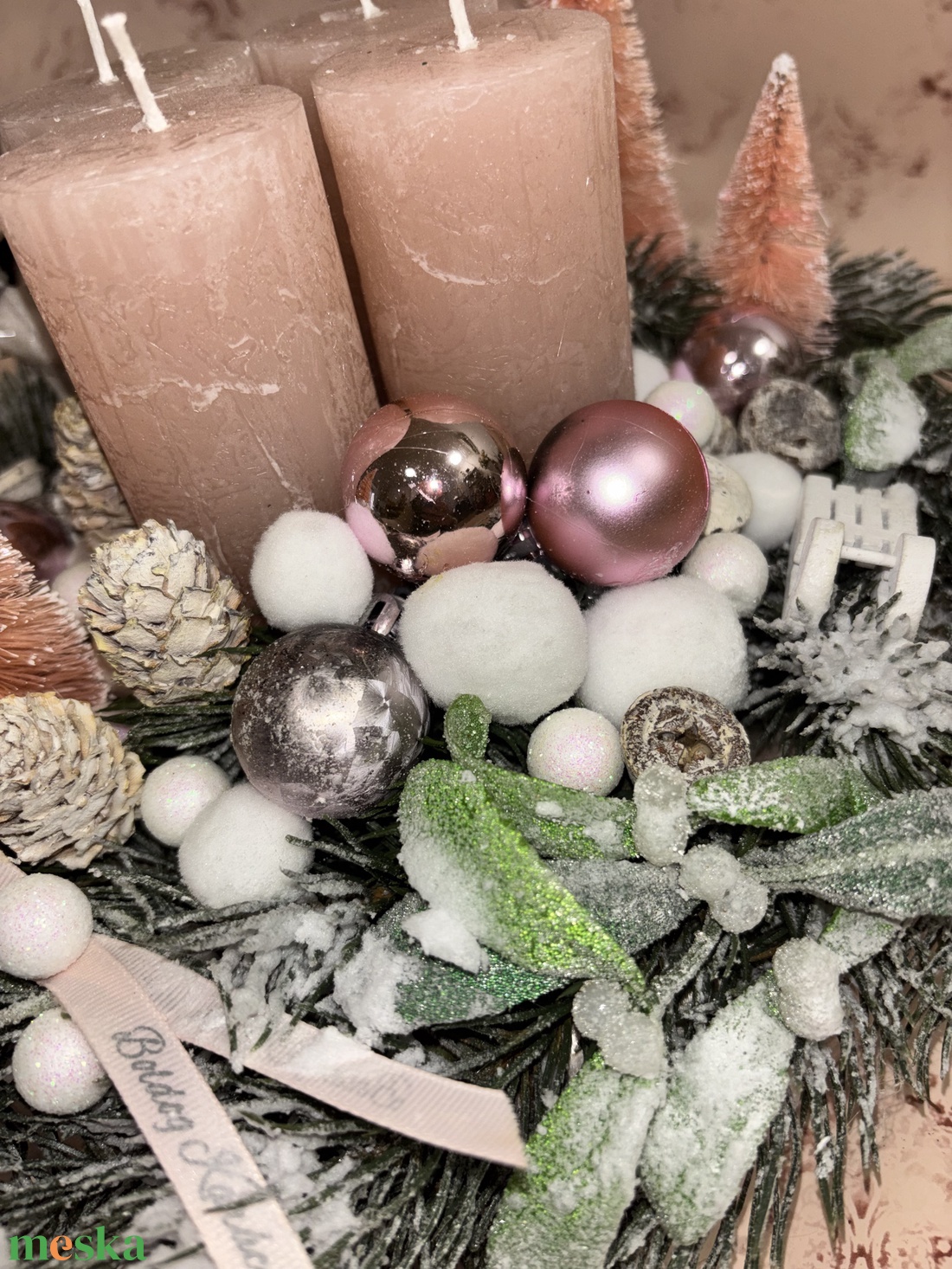 Adventi koszorú  - karácsony - adventi díszek - adventi asztaldísz - Meska.hu
