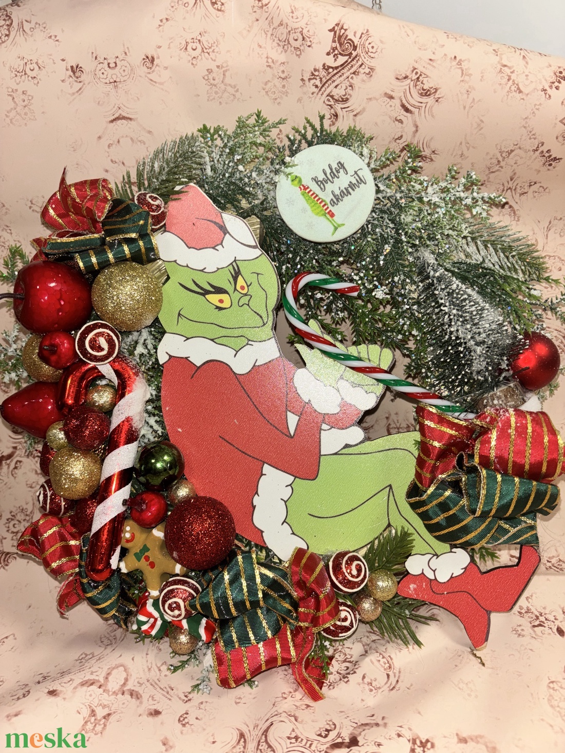 Grincses kopogtató  - otthon & életmód - dekoráció - ajtó- és ablak dekoráció - ajtódísz & kopogtató - Meska.hu