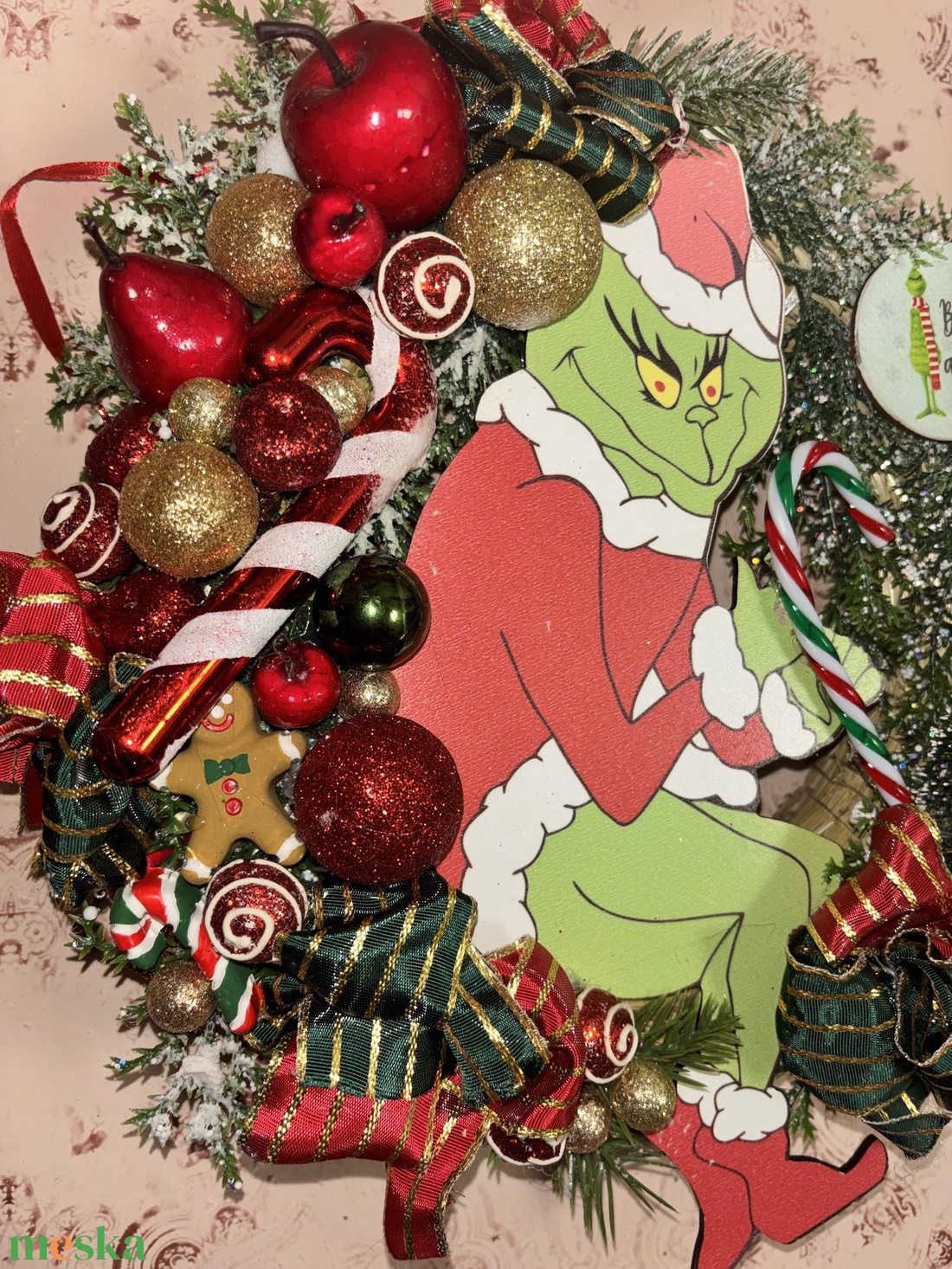 Grincses kopogtató  - otthon & életmód - dekoráció - ajtó- és ablak dekoráció - ajtódísz & kopogtató - Meska.hu