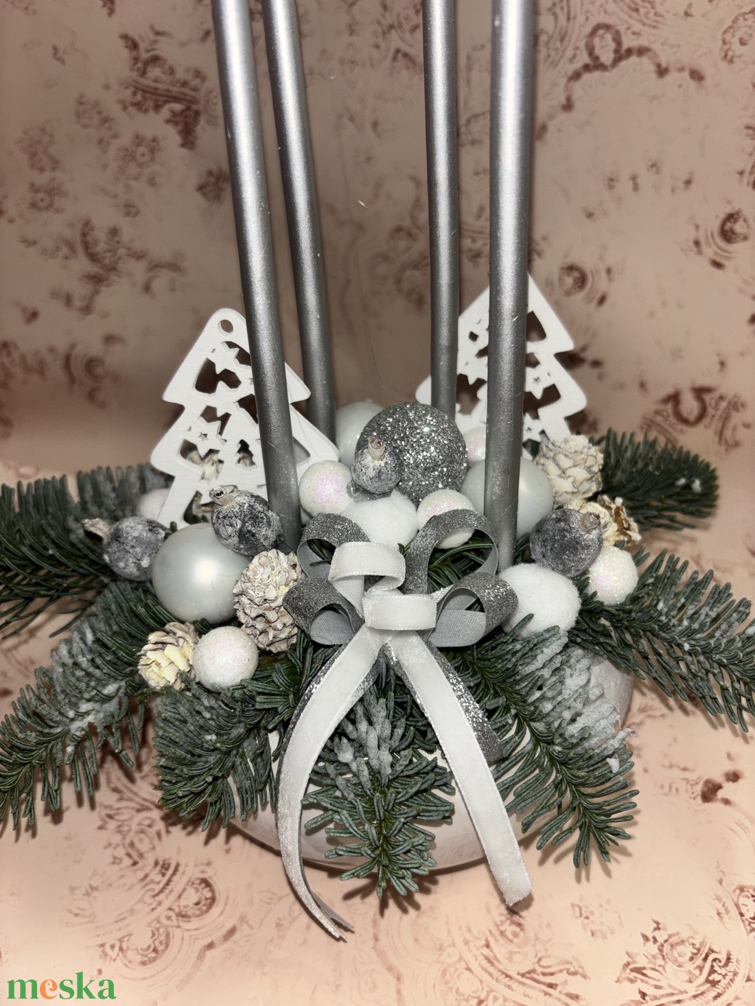 Adventi élőfenyős asztaldísz  - karácsony - karácsonyi lakásdekoráció - ünnepi asztaldekoráció - Meska.hu