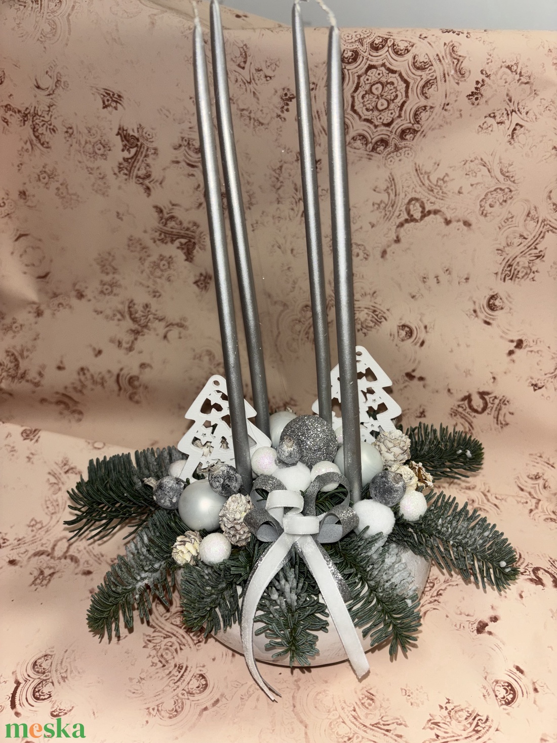 Adventi élőfenyős asztaldísz  - karácsony - karácsonyi lakásdekoráció - ünnepi asztaldekoráció - Meska.hu