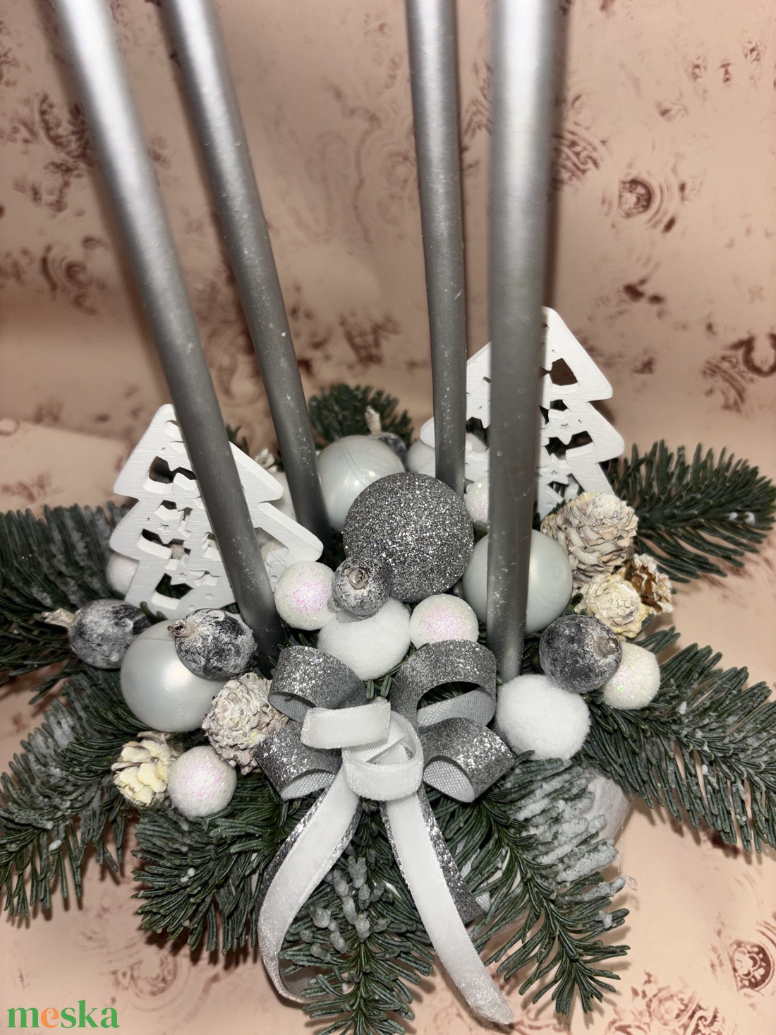 Adventi élőfenyős asztaldísz  - karácsony - karácsonyi lakásdekoráció - ünnepi asztaldekoráció - Meska.hu