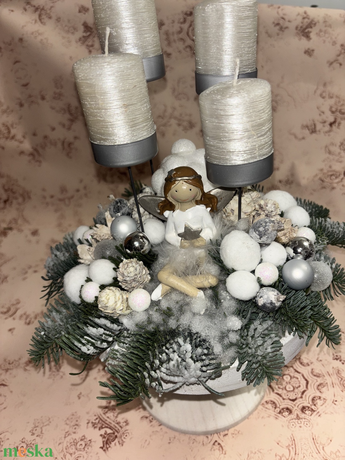 Adventi asztaldísz  - karácsony - karácsonyi lakásdekoráció - ünnepi asztaldekoráció - Meska.hu