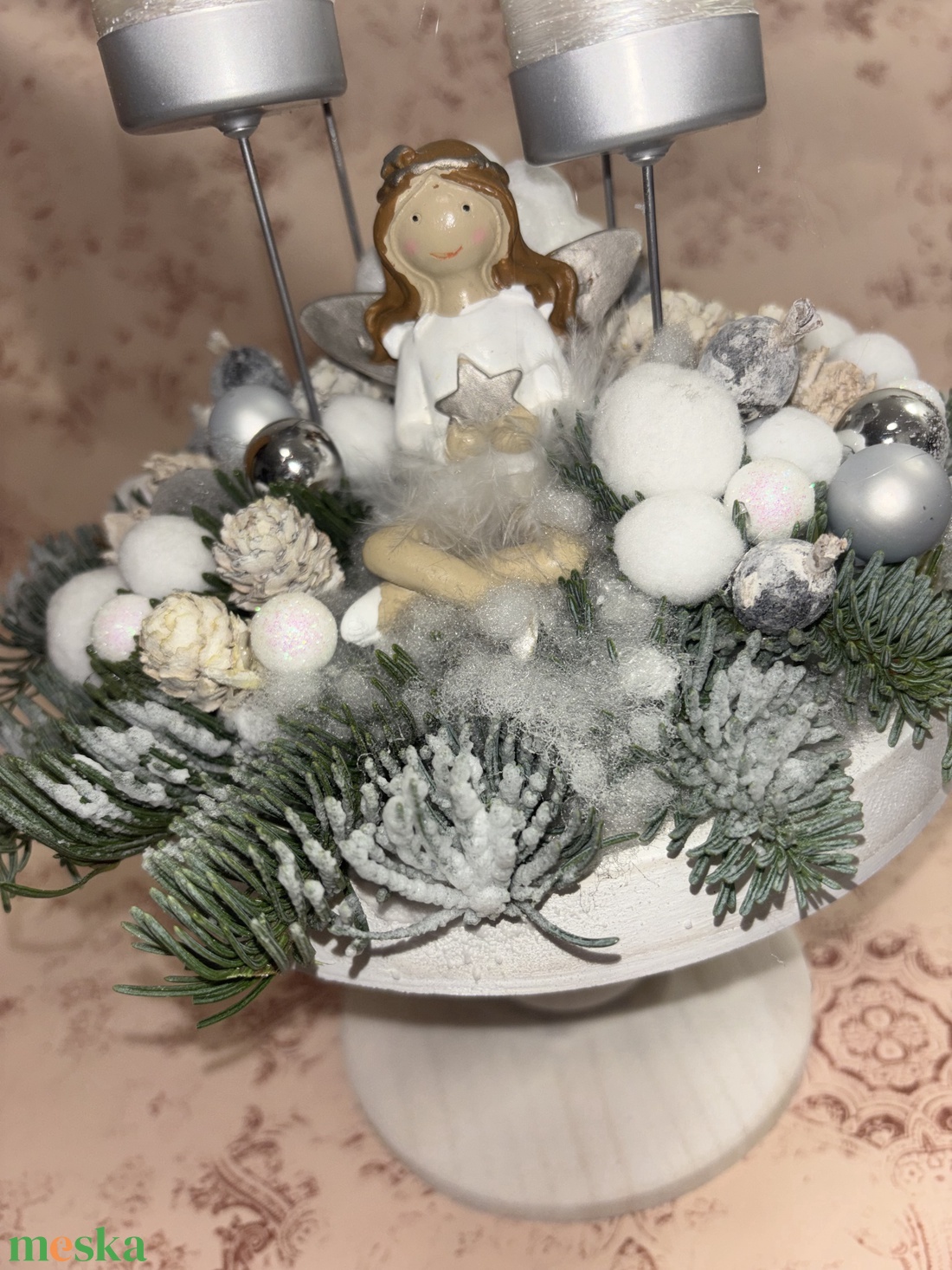 Adventi asztaldísz  - karácsony - karácsonyi lakásdekoráció - ünnepi asztaldekoráció - Meska.hu