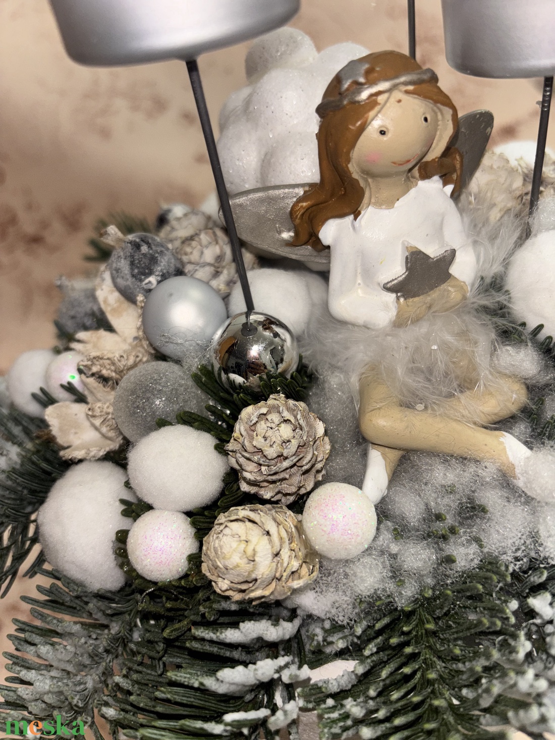 Adventi asztaldísz  - karácsony - karácsonyi lakásdekoráció - ünnepi asztaldekoráció - Meska.hu