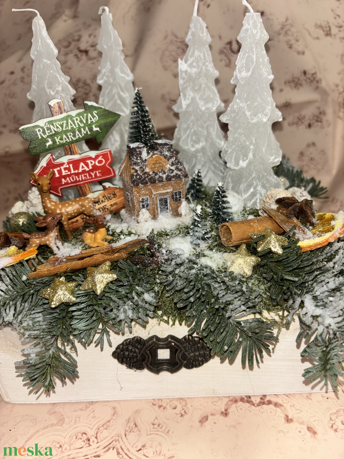 Adventi asztaldísz  - karácsony - karácsonyi lakásdekoráció - ünnepi asztaldekoráció - Meska.hu