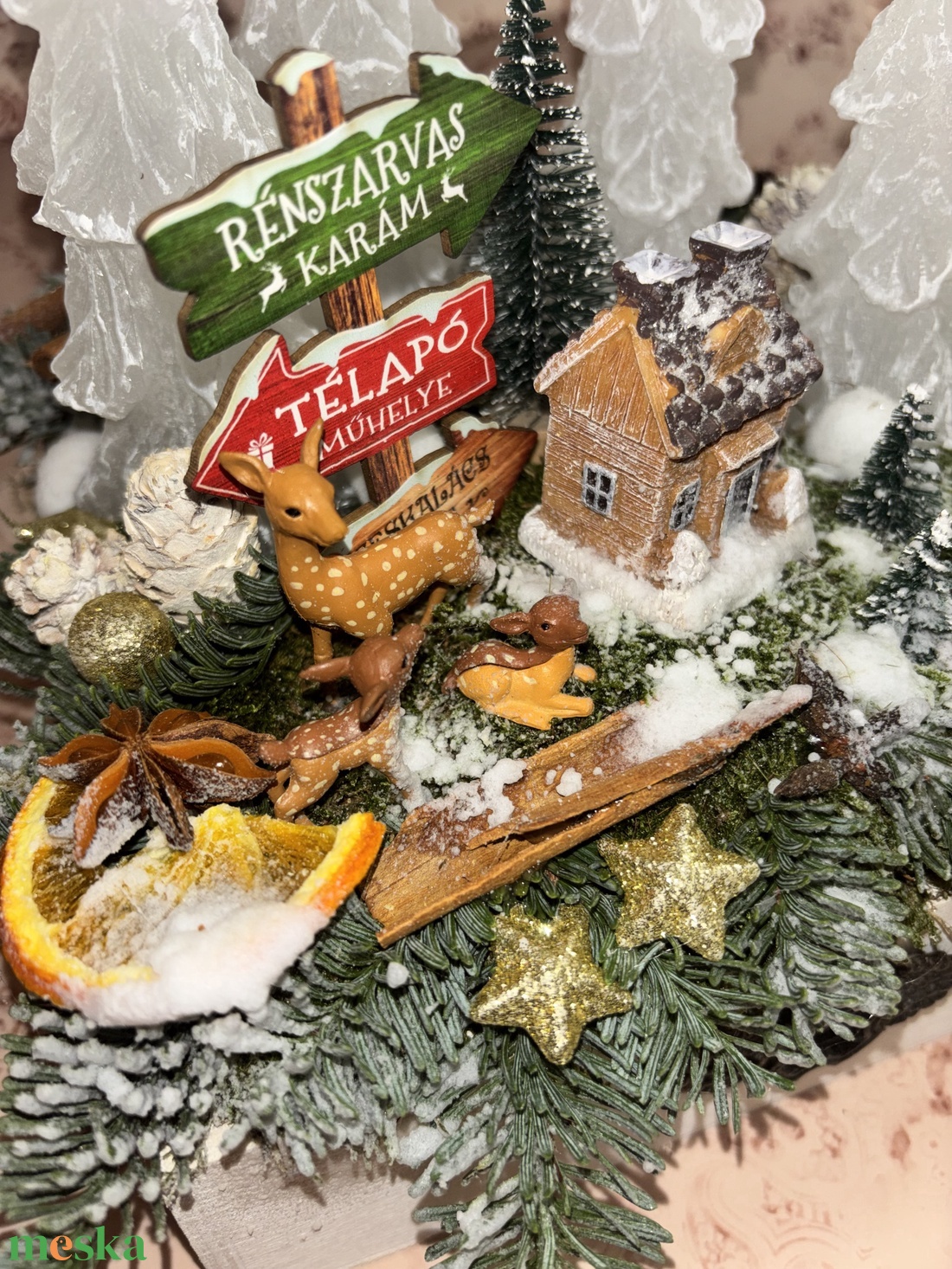 Adventi asztaldísz  - karácsony - karácsonyi lakásdekoráció - ünnepi asztaldekoráció - Meska.hu