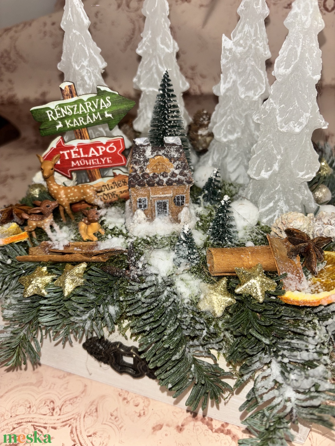Adventi asztaldísz  - karácsony - karácsonyi lakásdekoráció - ünnepi asztaldekoráció - Meska.hu