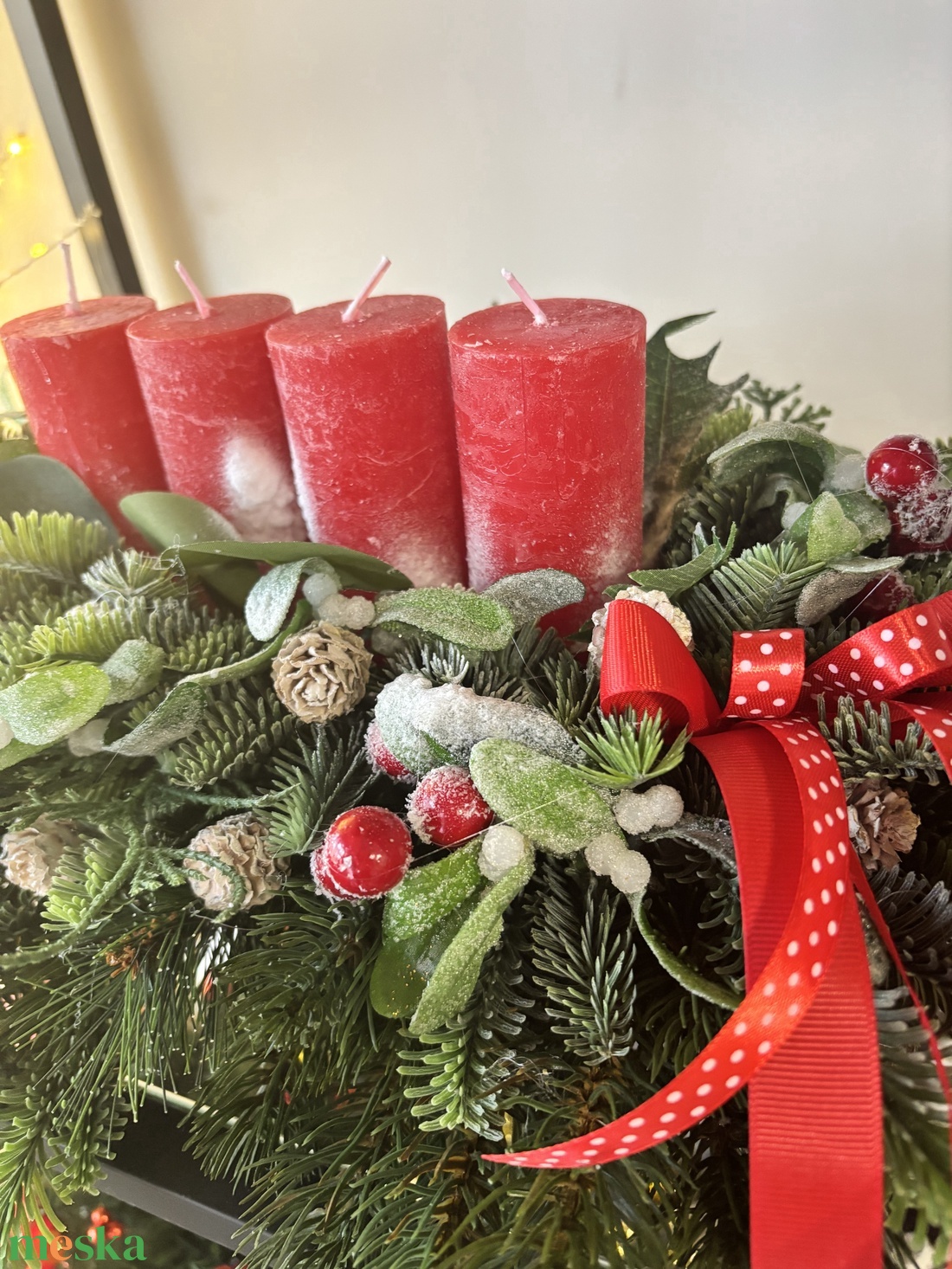 Adventi asztaldísz  - karácsony - karácsonyi lakásdekoráció - ünnepi asztaldekoráció - Meska.hu
