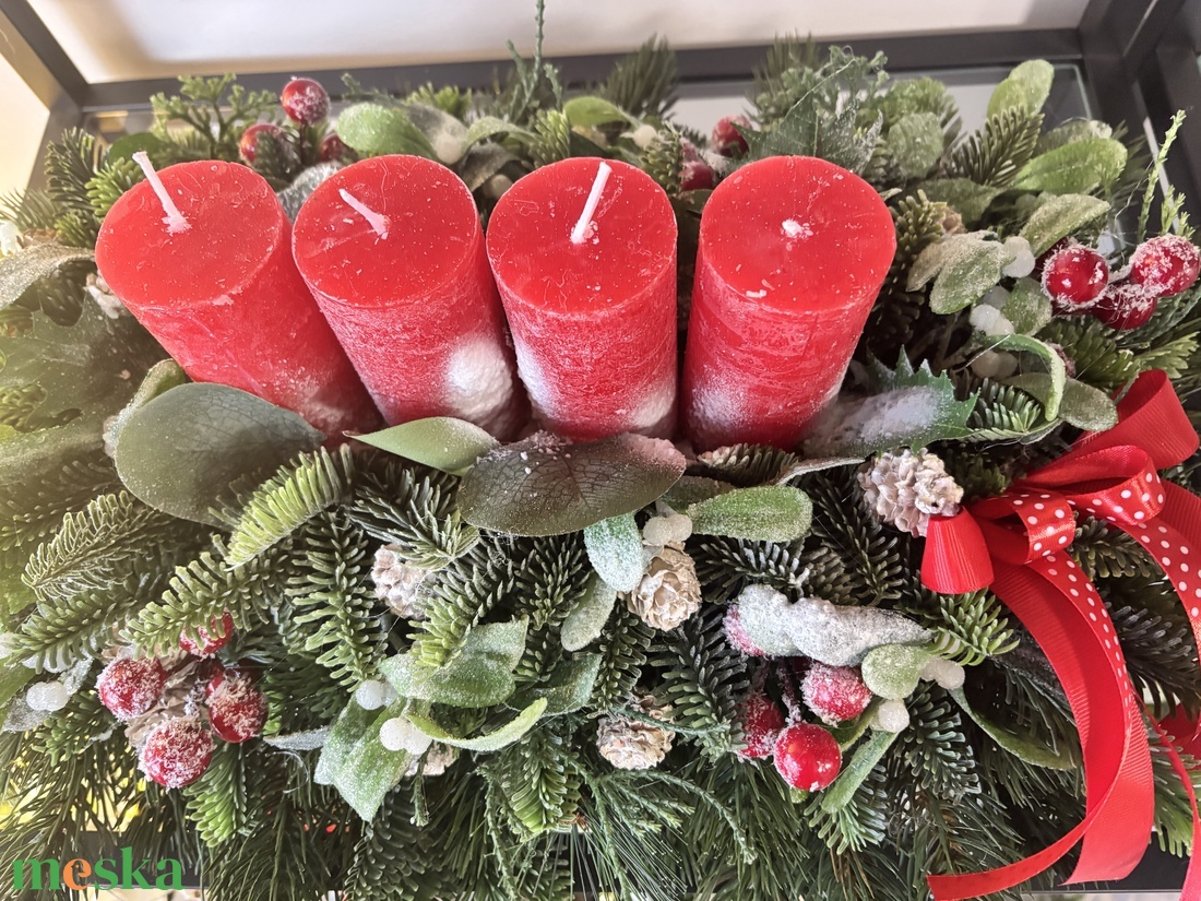 Adventi asztaldísz  - karácsony - karácsonyi lakásdekoráció - ünnepi asztaldekoráció - Meska.hu