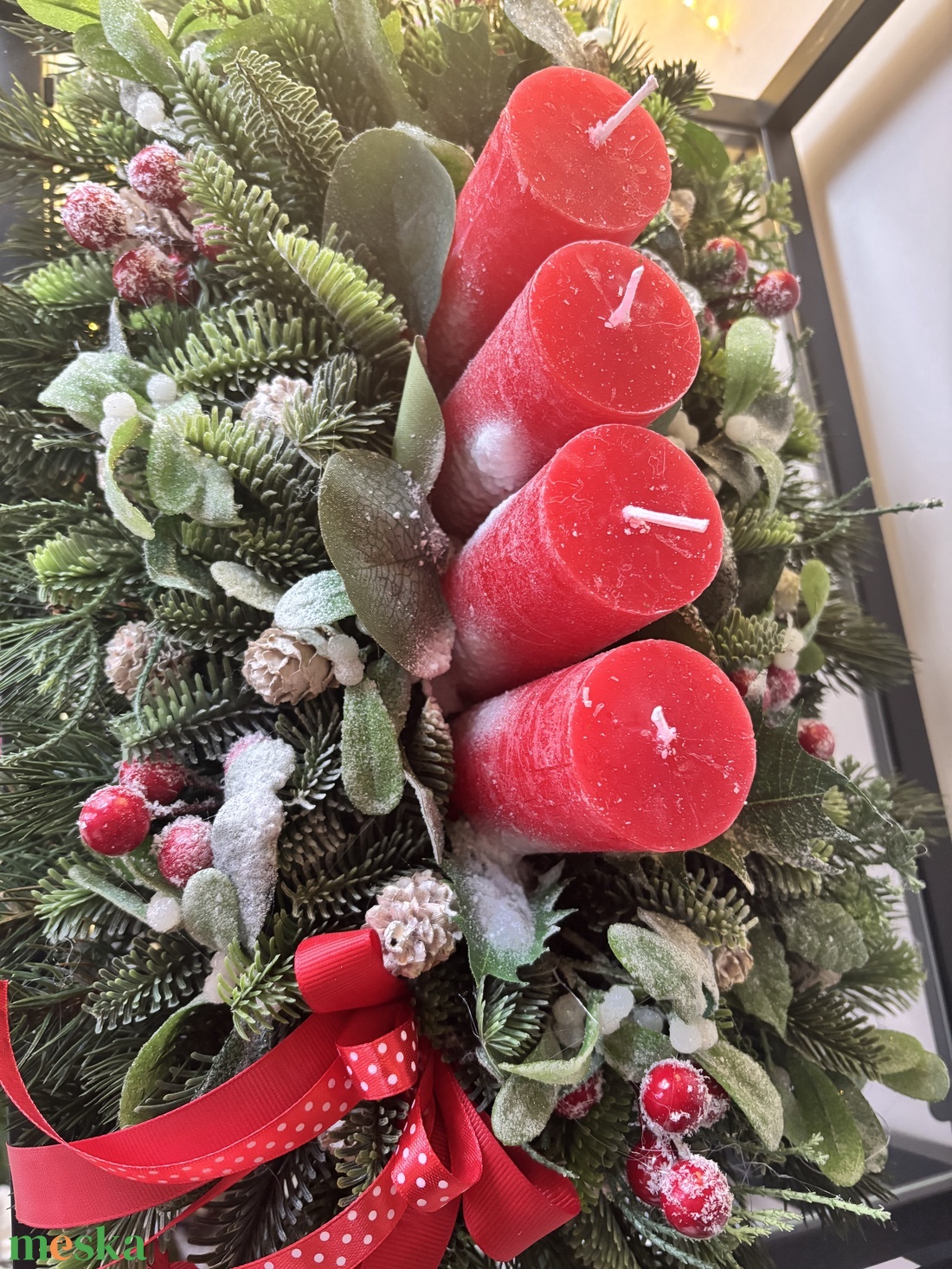 Adventi asztaldísz  - karácsony - karácsonyi lakásdekoráció - ünnepi asztaldekoráció - Meska.hu