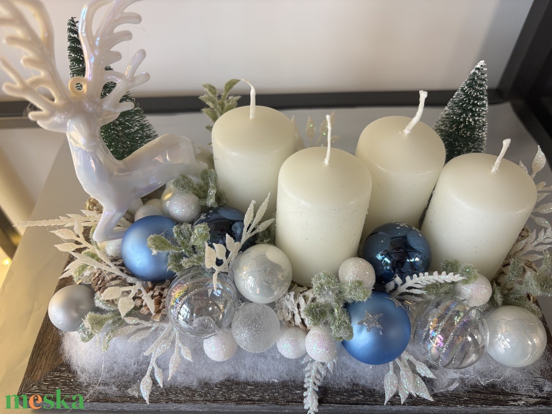 Adventi asztaldísz  - karácsony - karácsonyi lakásdekoráció - ünnepi asztaldekoráció - Meska.hu